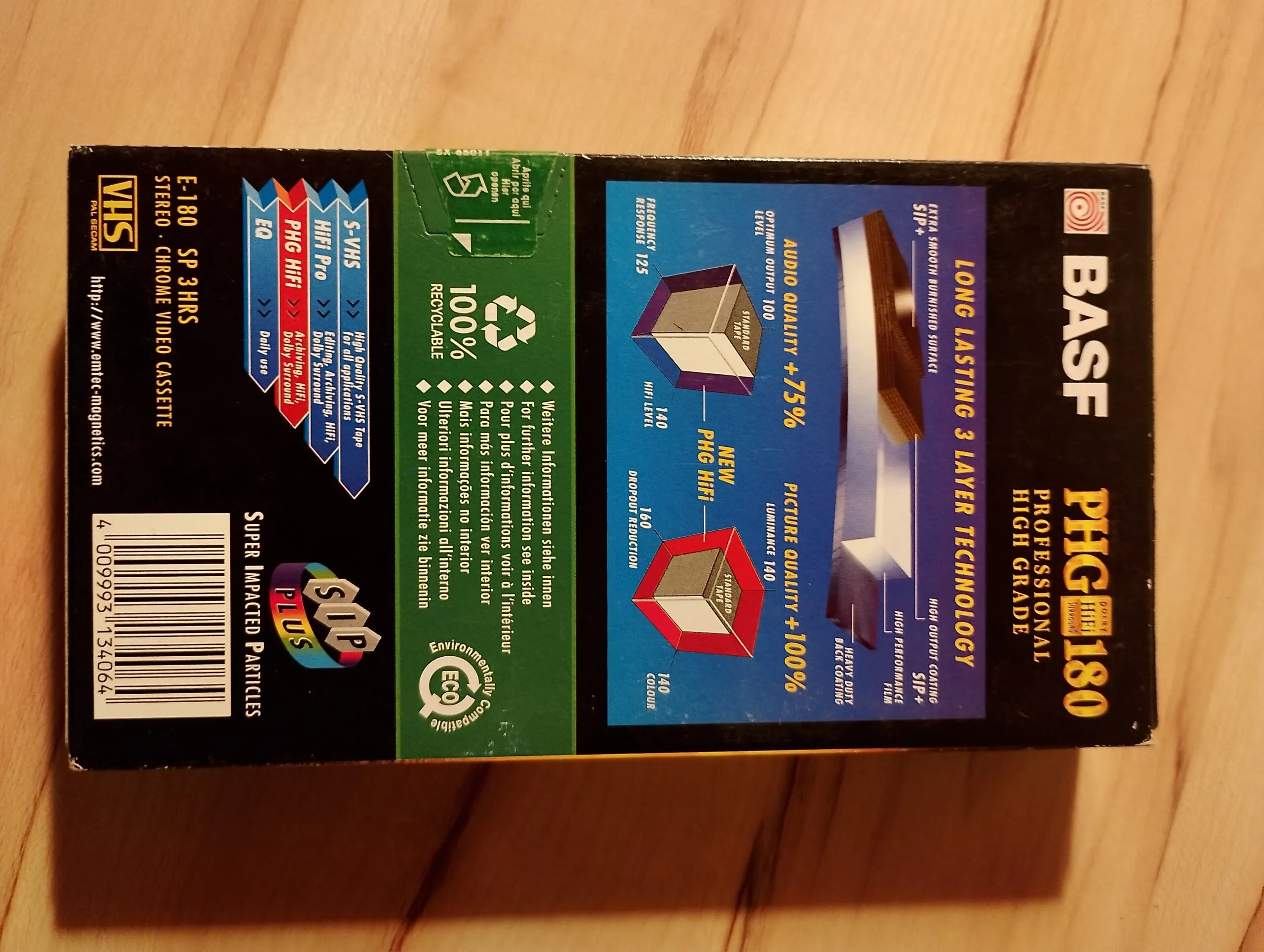 6 cassettes vidéo Basf / Emtec PHG 240 + 1 PHG 180 – VHS
