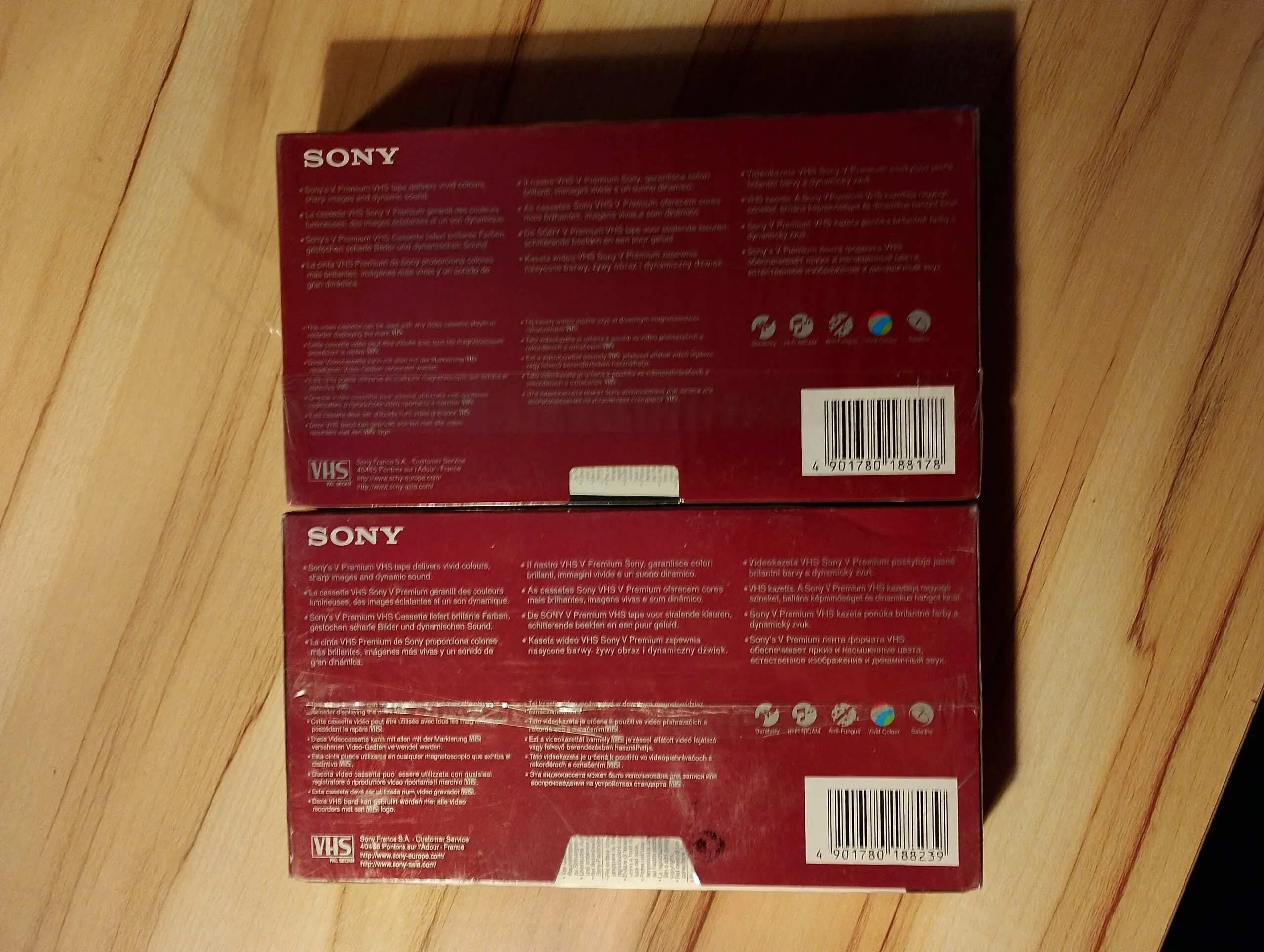 5 cassettes vidéo Sony VHS